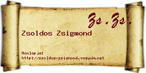 Zsoldos Zsigmond névjegykártya